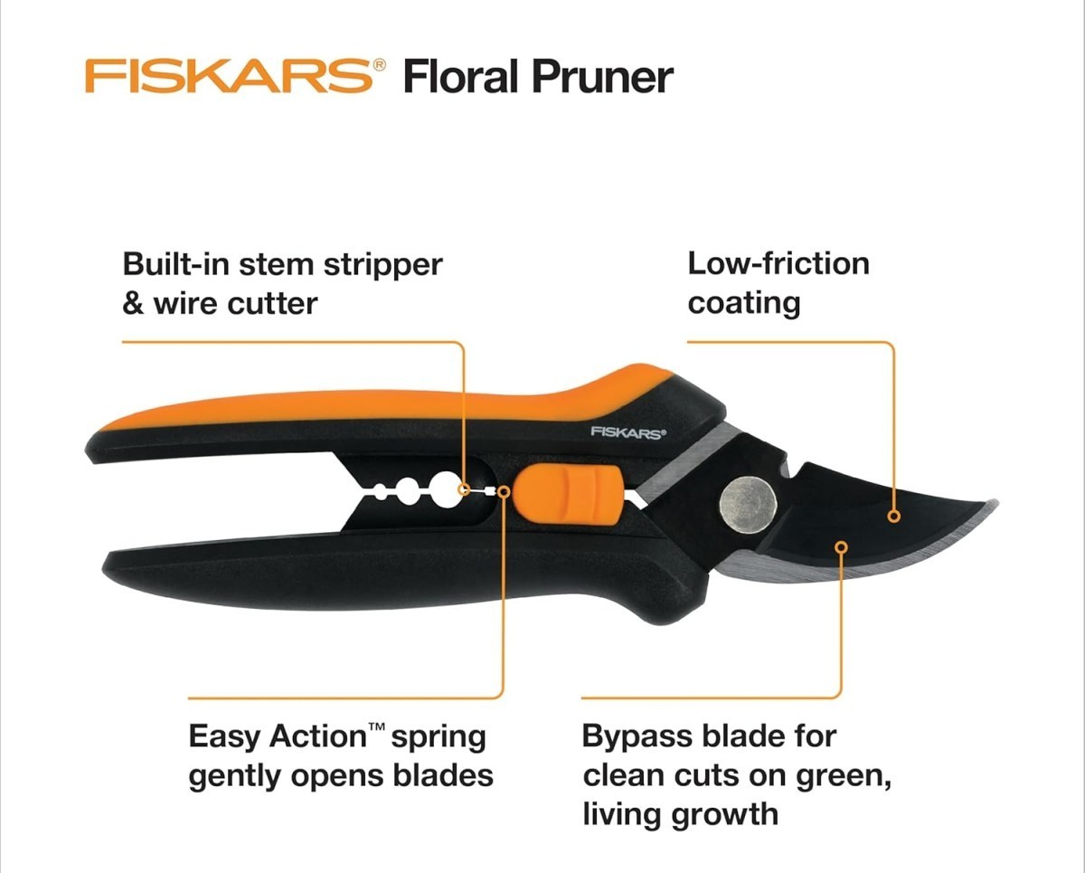 New Sealed Fiskars Floral Pruner w/Stem Stripper (Model 9926) gallery