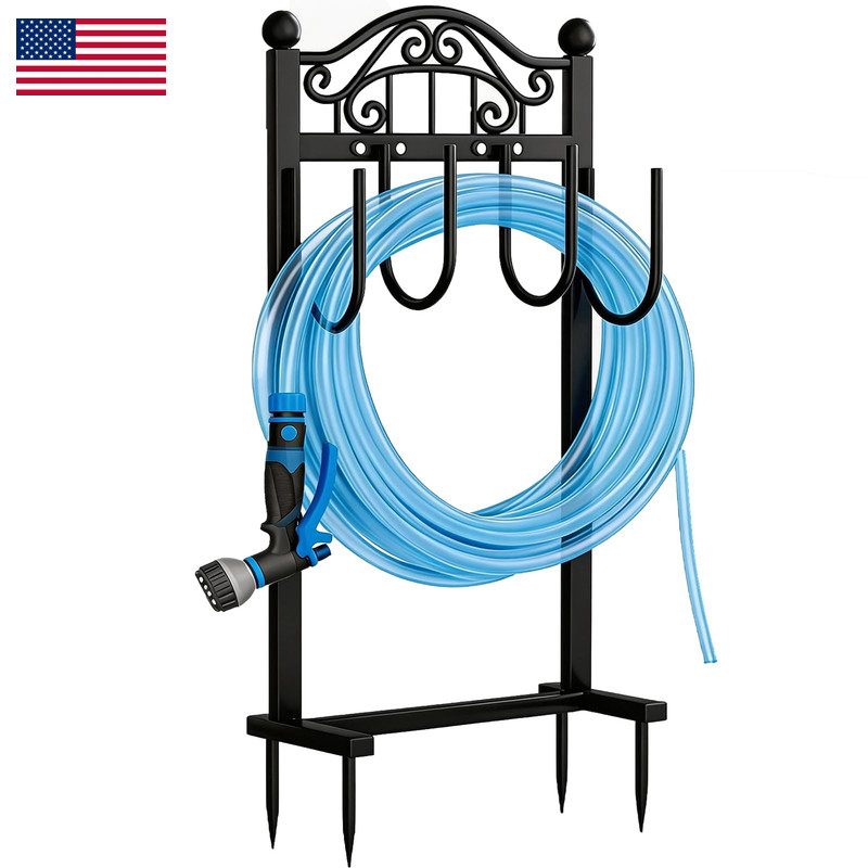Freexployer Garden Hose Holder Easy Coiling Tangle-Free Metal Hose Reel gallery