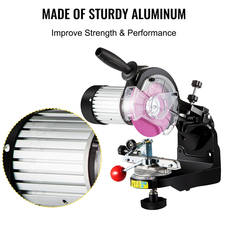 230W Chainsaw Sharpener Grinder w/ Grinding Wheels 1/8”&3/16” Sharpener 110V gallery
