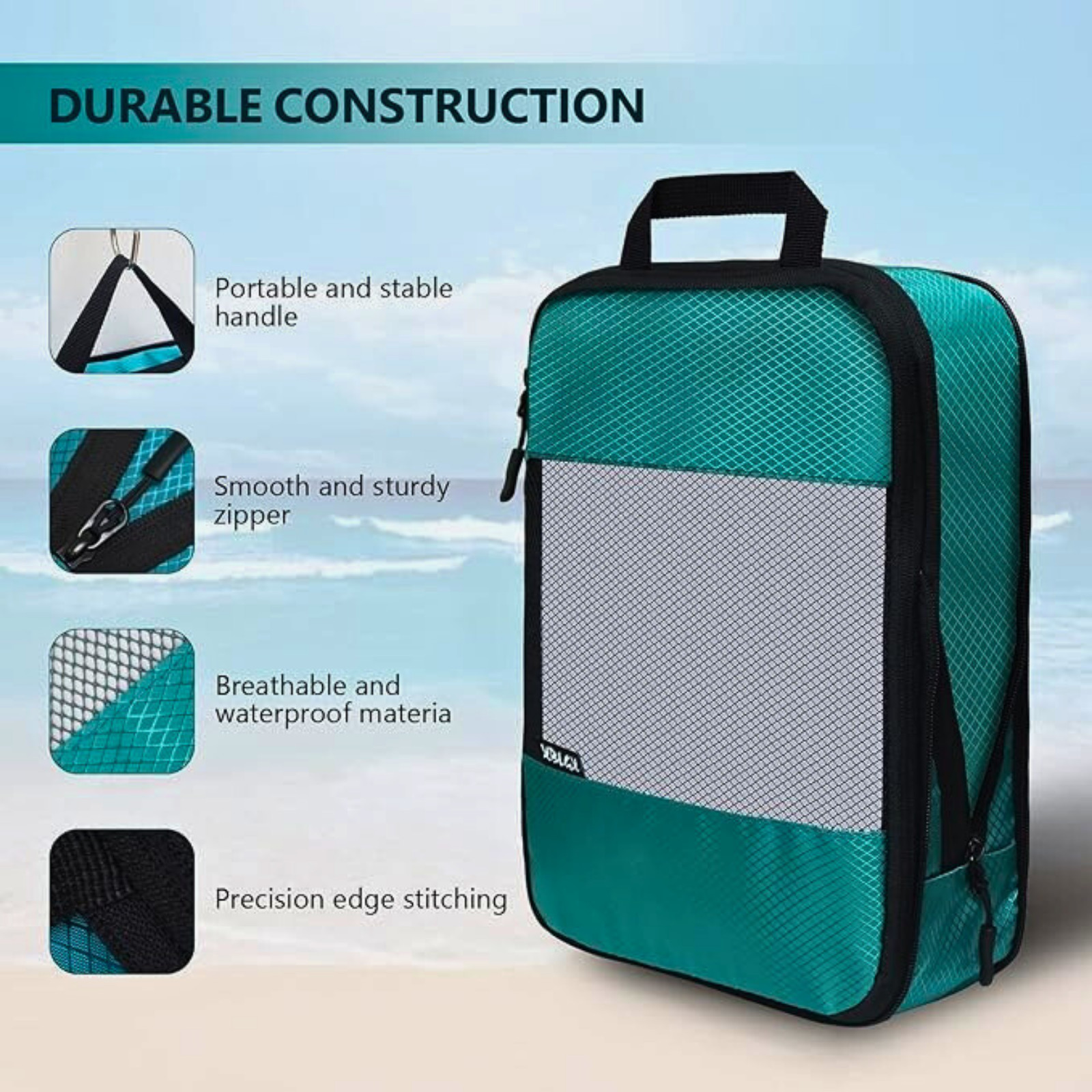 Compression Packing Cubes Set – 5 Lightweight Luggage Organizers bags for Travel gallery