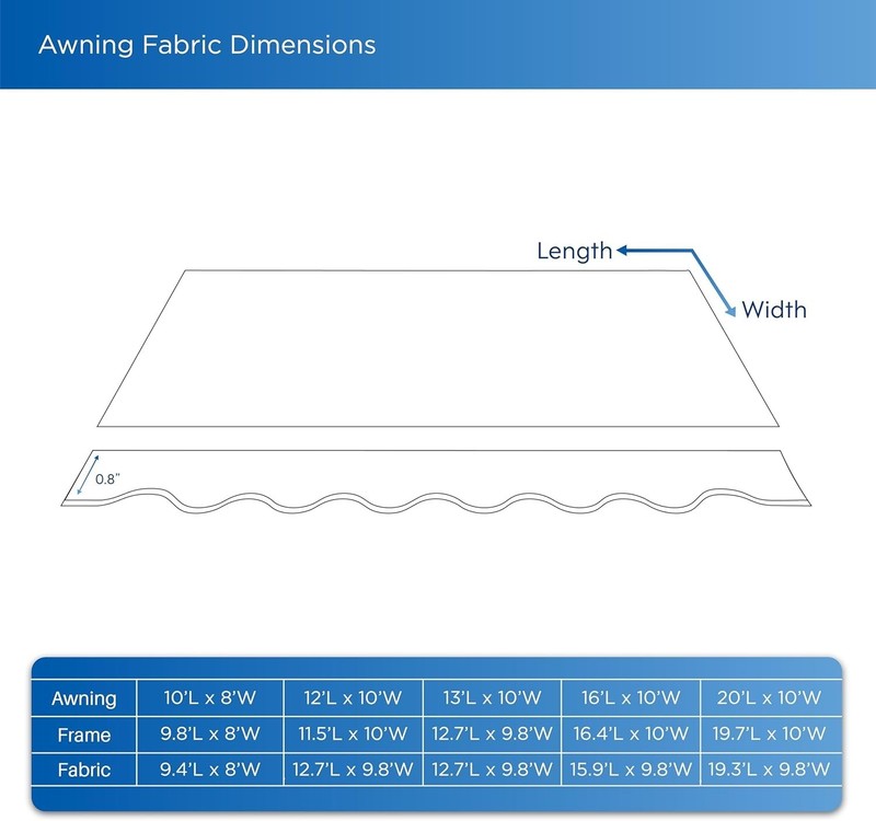 100% Polyester Awning Fabric Replacement - Gray/White gallery