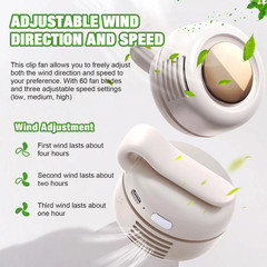 Portable Silent Mini Bladeless USB Electric Fan Small fan Clip on Shirt Waist