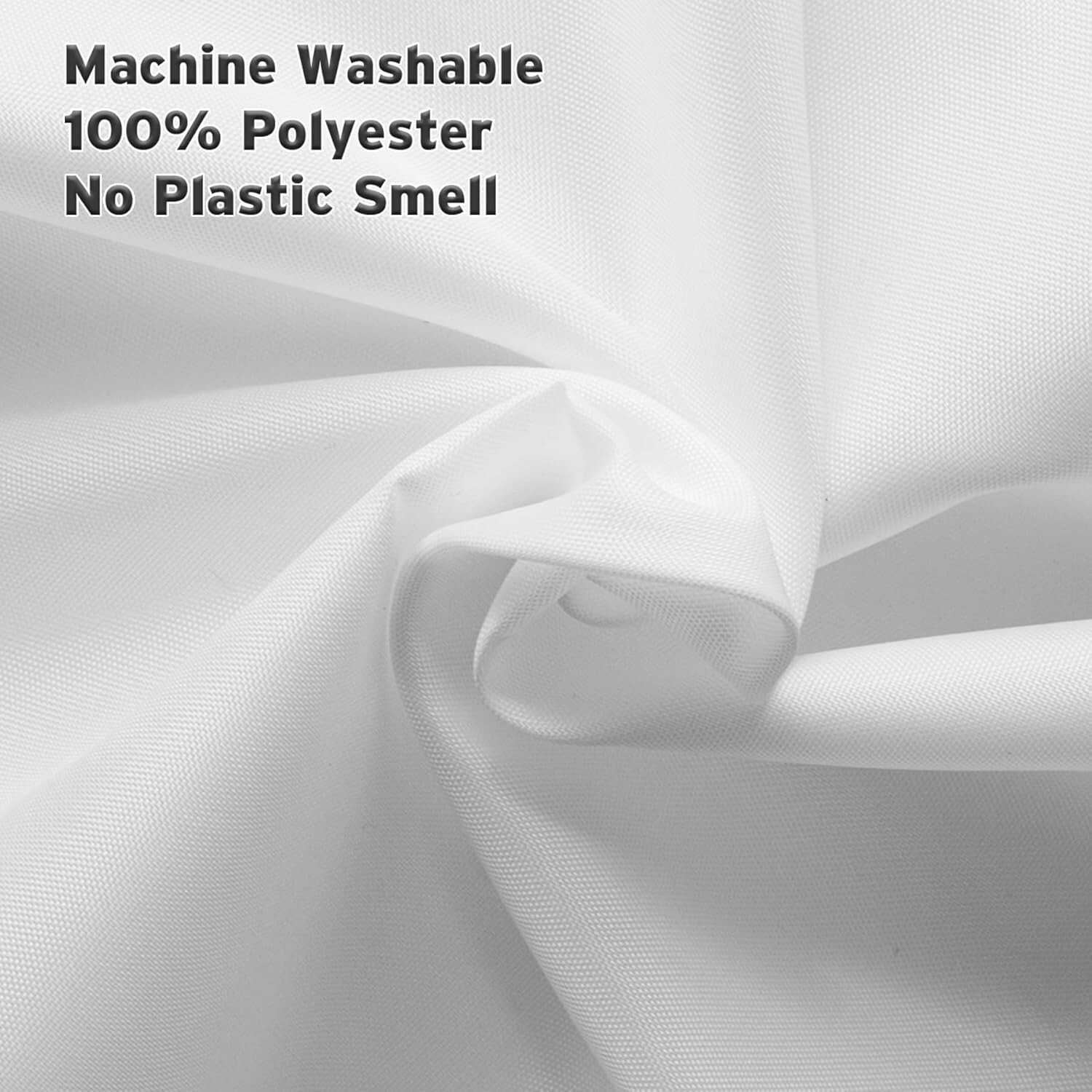 Small Stall Shower Curtain Liner Washable, 36 x 72 Inches, White Fabric Stall gallery