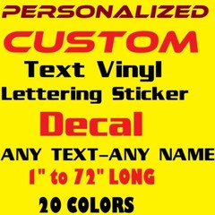 Personalized Custom Text Vinyl Lettering Sticker Decal, ANY TEXT – ANY NAME – [4