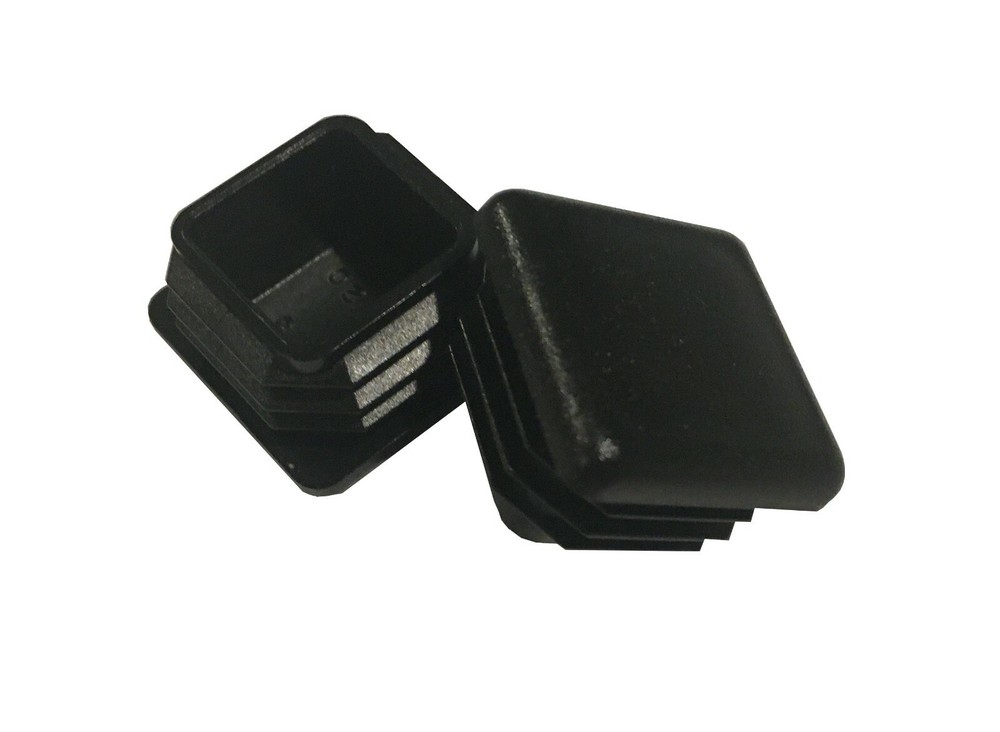 1" x 1" Square Ribbed Plastic Post End Cap Glide Plugs for 14-20ga Tubing