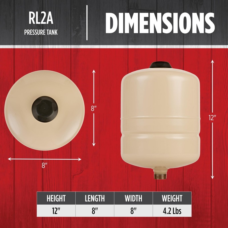Red Lion RL2A - 2-Gallon Inline Pre-Charged Pressure Tank , 3/4-Inch, 604652 gallery