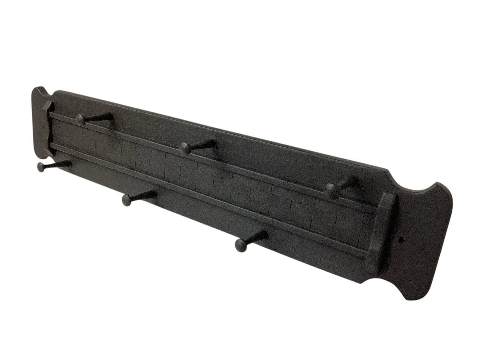 Wall Hung Coat Rack Hanger Modern Contemporary Painted Slate Gray Wood Entryway gallery