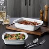 2 Pcs Rectangular Baking Dish 11'' 8''), Marble Grey Porcelain Bakeware Set gallery