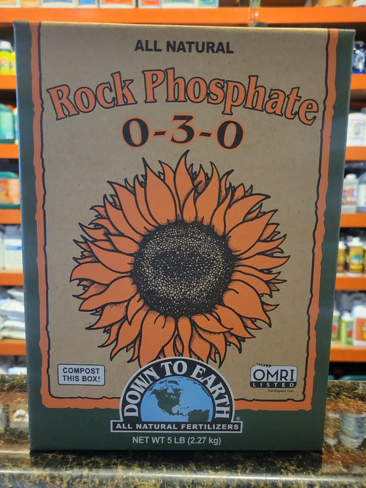 Down To Earth All Natural Rock Phosphate Fertilizer 5 Lbs. Box 0-3-0 OMRI Listed gallery