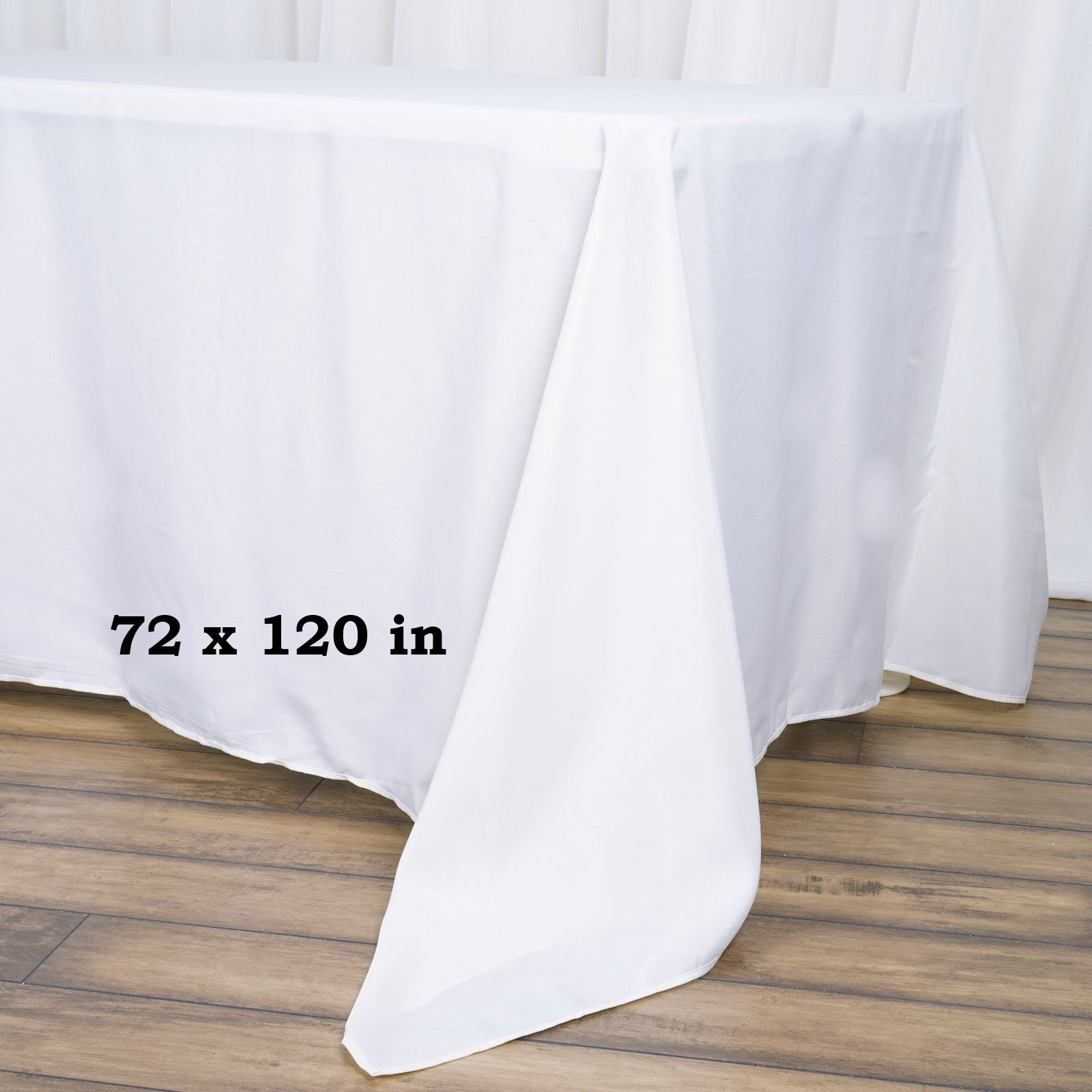 TABLECLOTHSFACTORY White 72x120 Polyester 120" x 72" (Rectangular), gallery