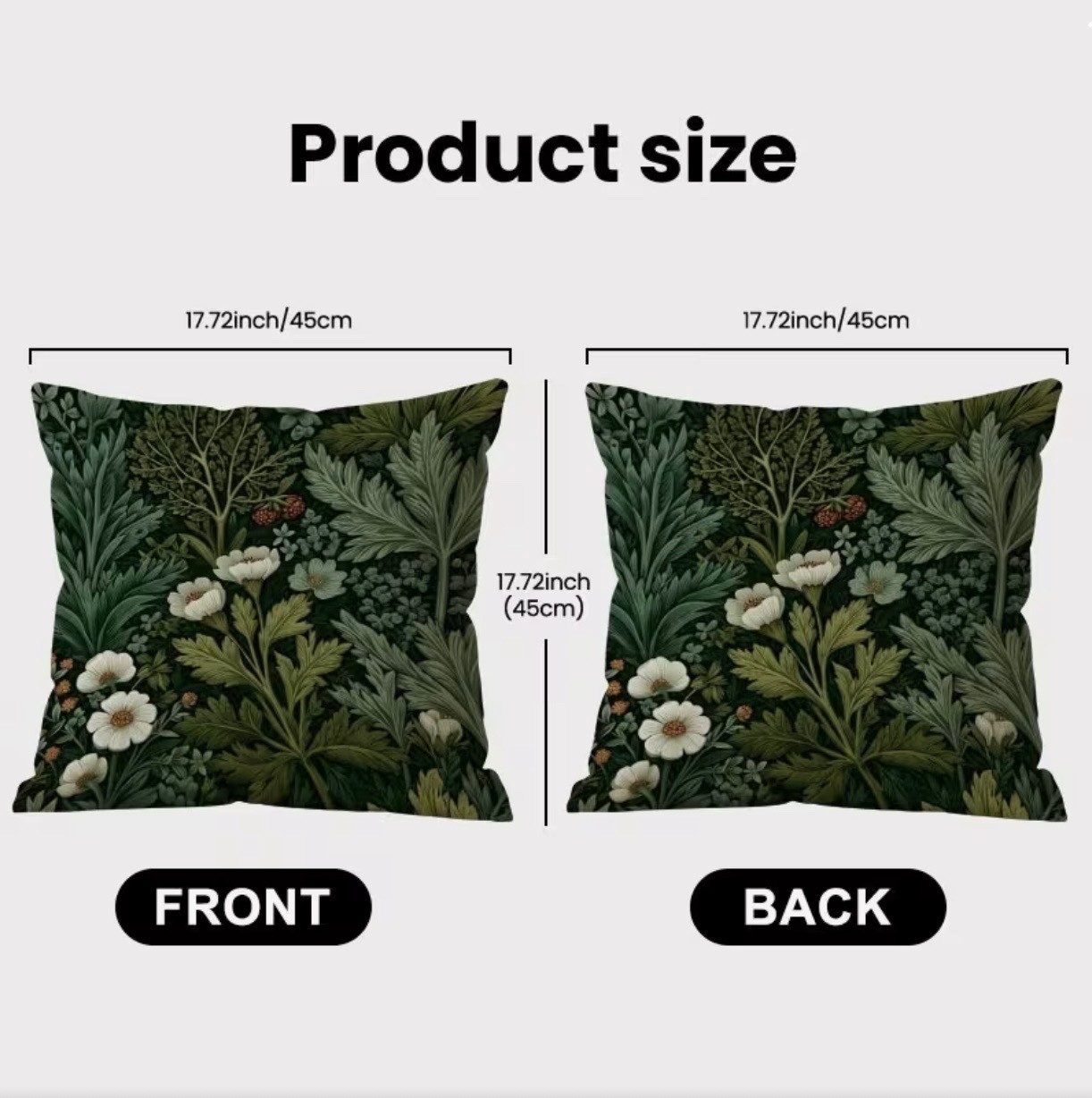 Pillow Cover William Morris Botanical Floral DOUBLE SIDED 18 x 18 9098 gallery