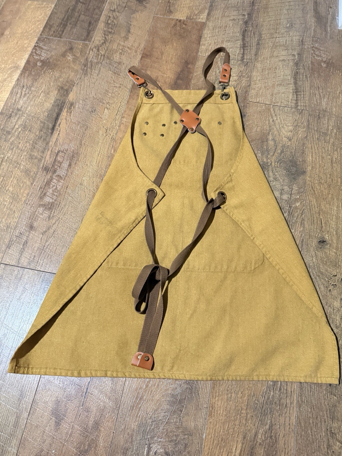 AFUN Heavy Duty Canvas Utility Apron Workwear Straps Cross-Back BBQ Workshop gallery