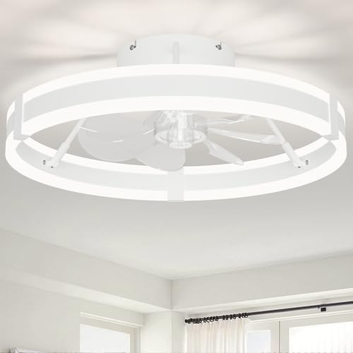 Bladeless Ceiling Fan with Lights,19.7'' 3000-6000K Dimmable 6 White-Style 2 gallery