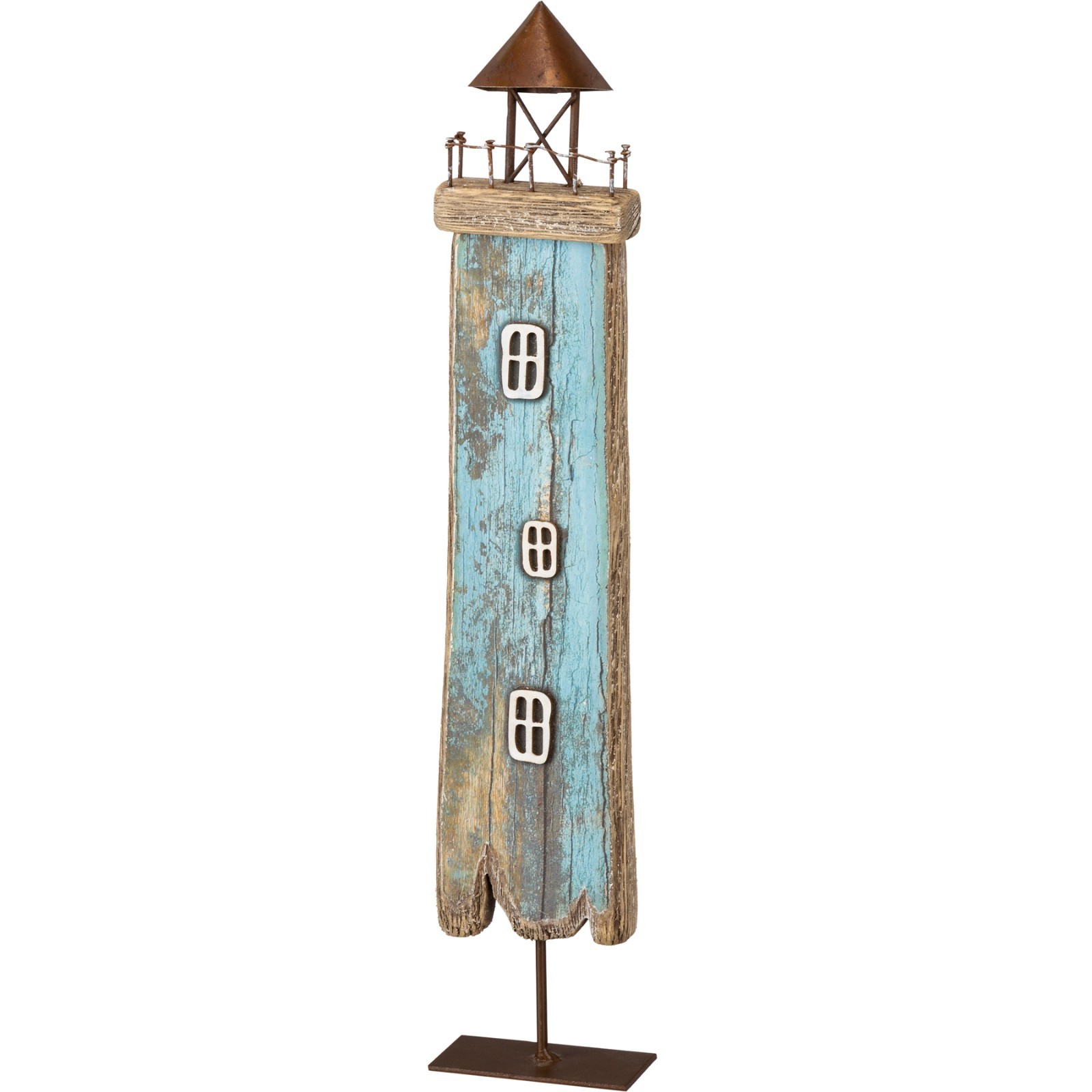Primitives by Kathy Rustic Lighthouse Sitter Wood Beach House Decor Coastal Blue gallery