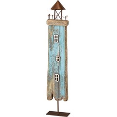 Primitives by Kathy Rustic Lighthouse Sitter Wood Beach House Decor Coastal Blue