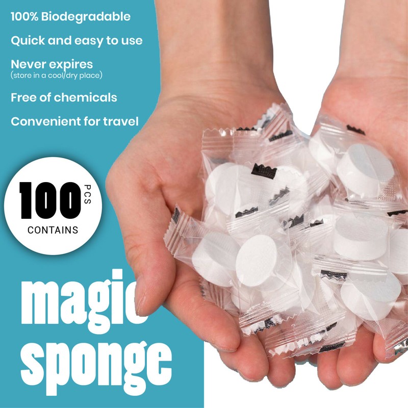 100 Pack Magic Tissue / Compressed Towel Washcloths for Travel Camping gallery