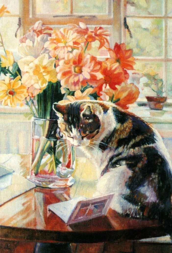 Write Soon Tabby Kitty Kittens Cat Cats Blank Inside Waldorf Note Card gallery