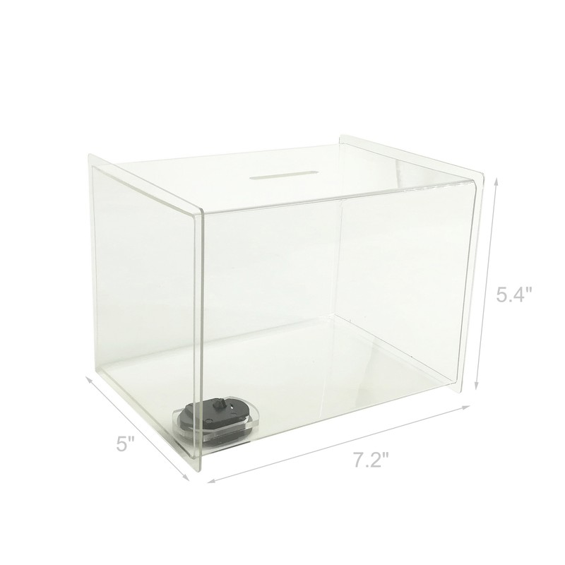 FixtureDisplays Box, Clear Ghost Acrylic Donation Fundraising 7x5.5"x5.5" 11818 gallery