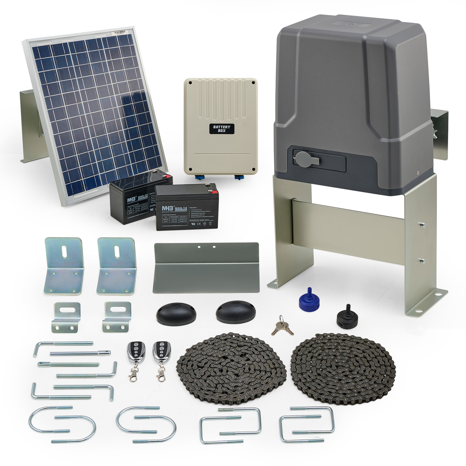CO-Z Solar Sliding Gate Opener Kit Electric Gate Opener for 1800lb Home Gates gallery