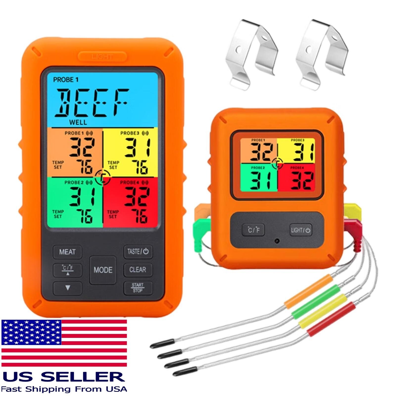 Smart Wireless Meat Thermometer w/ 4 Probes for BBQ Grilling Baking Barbecue gallery