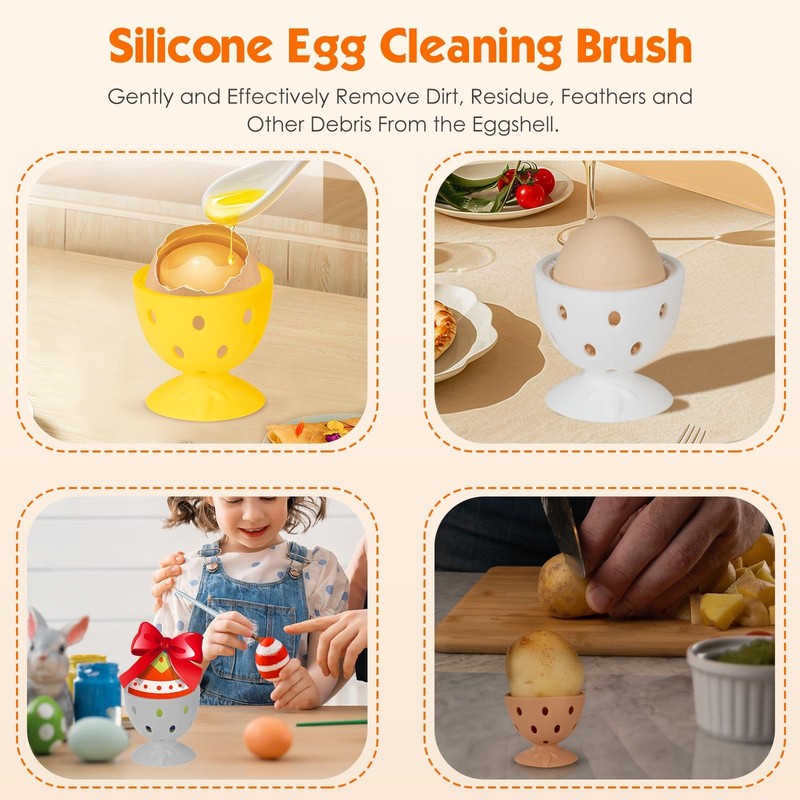 Egg Brush Cleaner, Egg Cleaner Scrubber for Fresh Eggs, Cute Chick Shaped Sil... gallery