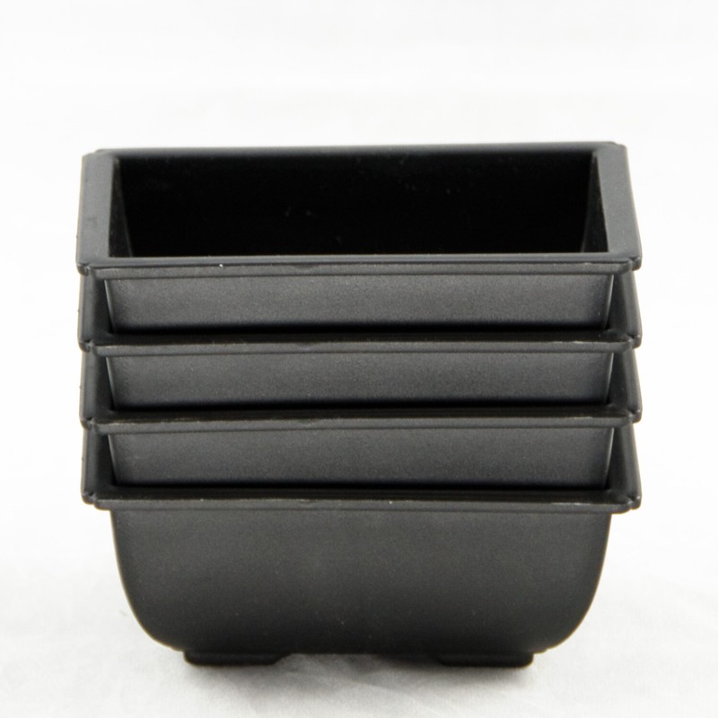 4 Sets Plastic Cactus Succulent Planter Bonsai Training Pot + Tray 5"x 3.5"x 2" gallery