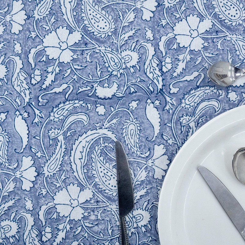 Hand Block Printed Tablecloth Cotton Table Cover Gift for Her Dining Tablecloth gallery