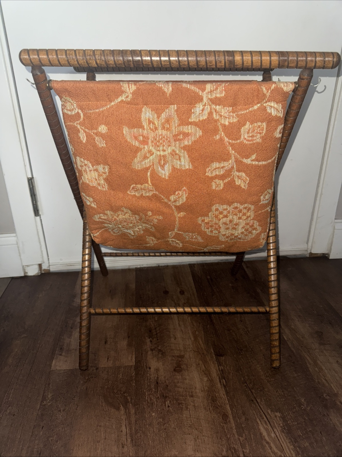Vintage Retro Magazine Rack Orange Canvas MCM BEAUTIFUL Boho Hippie Decor gallery