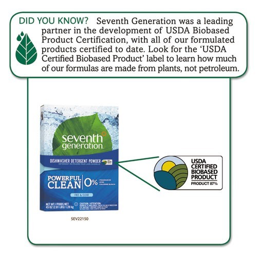 Seventh Generation Automatic Dishwasher Powder, Free and Clear, 45 oz, 3/Pack gallery