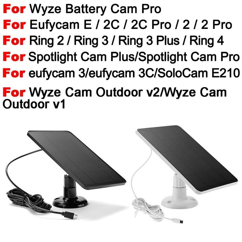 Solar Panel for Security Camera Micro USB & USB-C Port Solar Panel Adjustable gallery