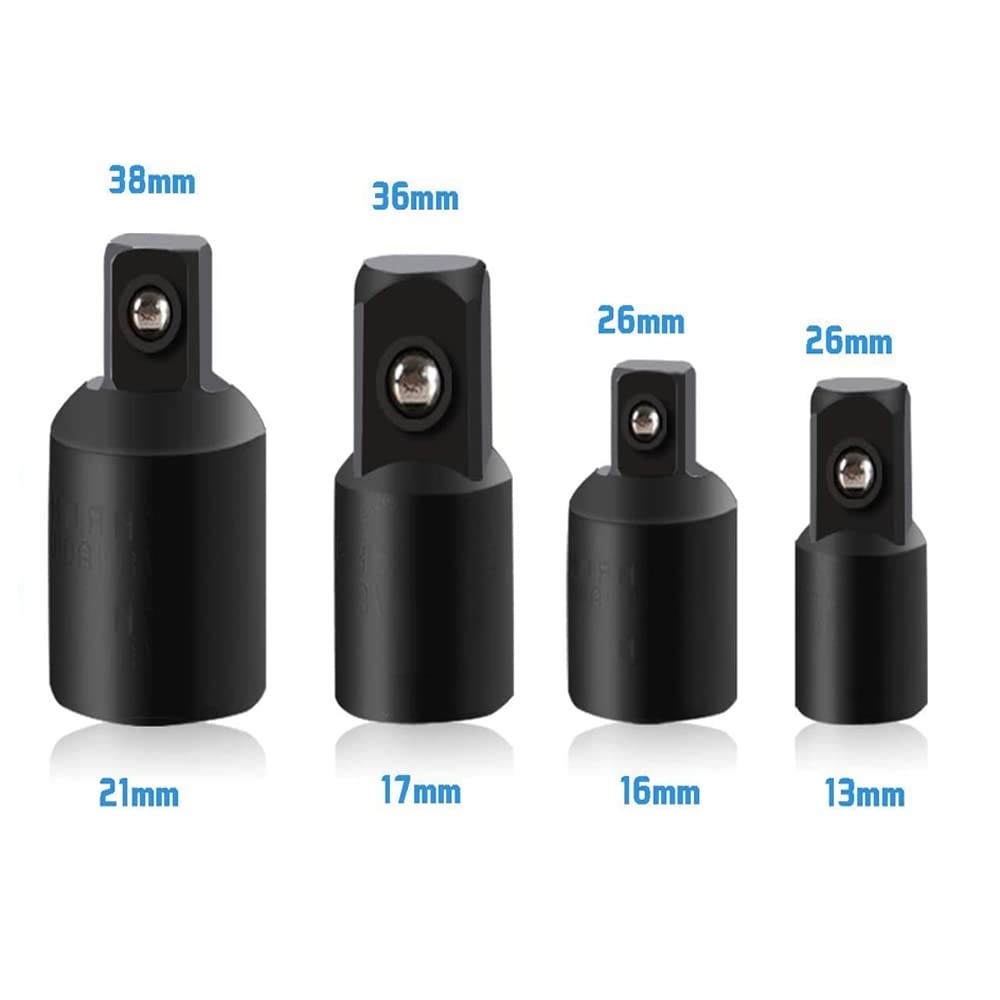 7pc Impact Socket Adapter Reducer Set Power Drill Hex Shank 1/4 3/8 1/2 Drivers gallery
