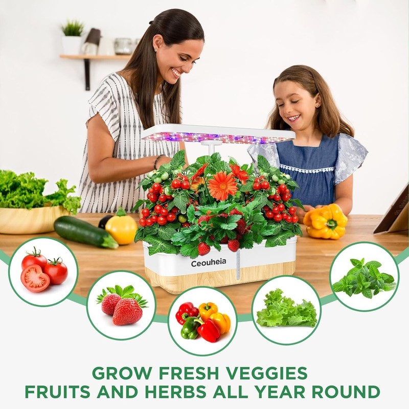 Hydroponics Growing System 12Pods, Indoor Herb Garden with LED Grow Light gallery