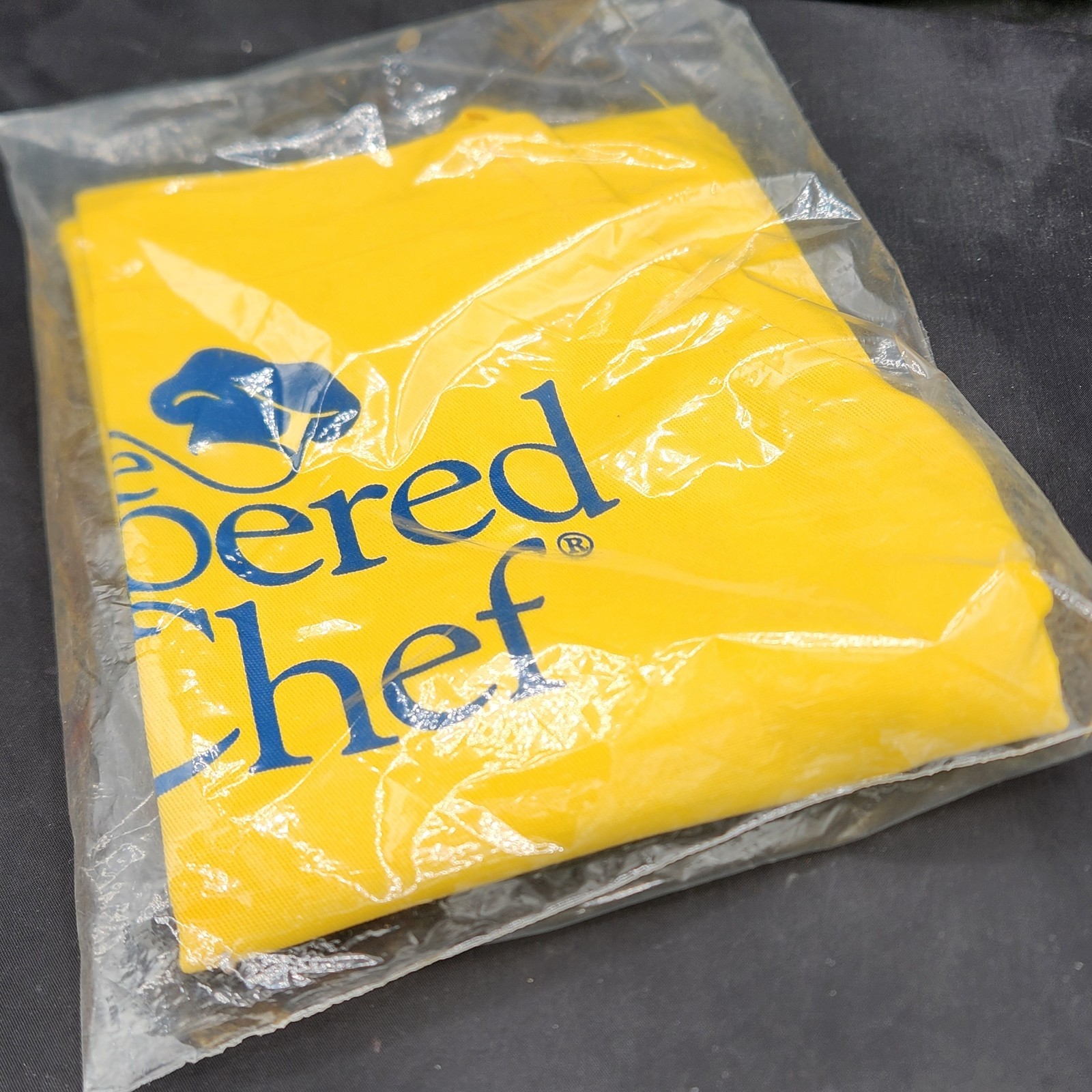 Pampered Chef Apron Yellow Blue Logo Brand New Sealed Adult gallery