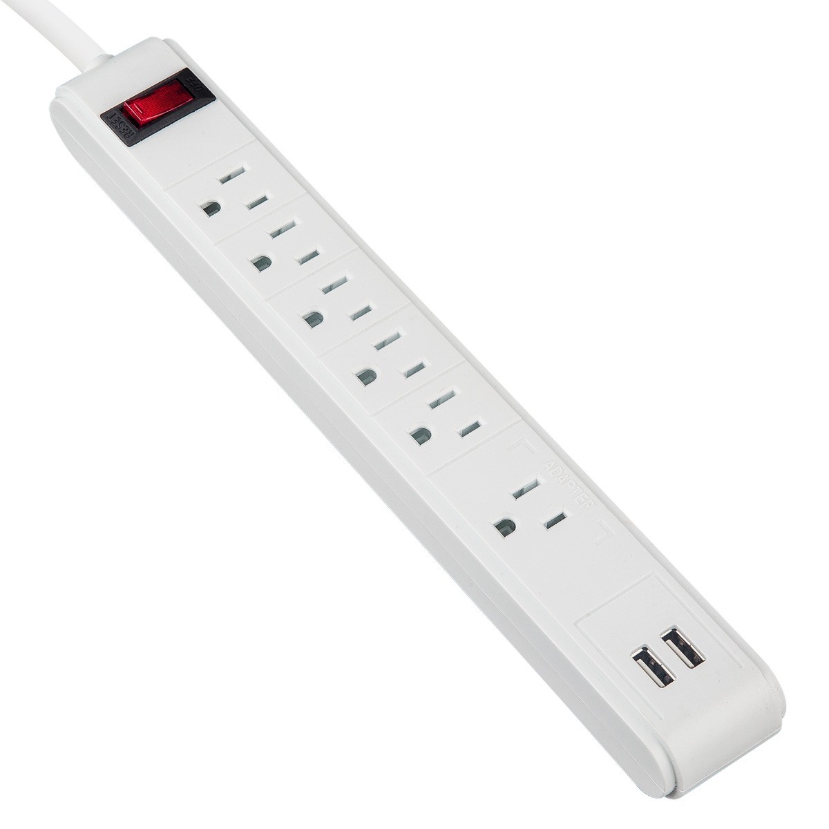 6 Outlet Power Strip Surge Protector with 2 USB 3ft 300J 15A 125V gallery