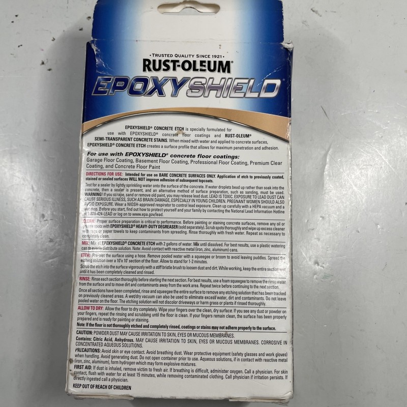 Rust-Oleum Epoxy Shield Transparent Clear Concrete Etch 1 lb Covers 250 Sq Ft gallery