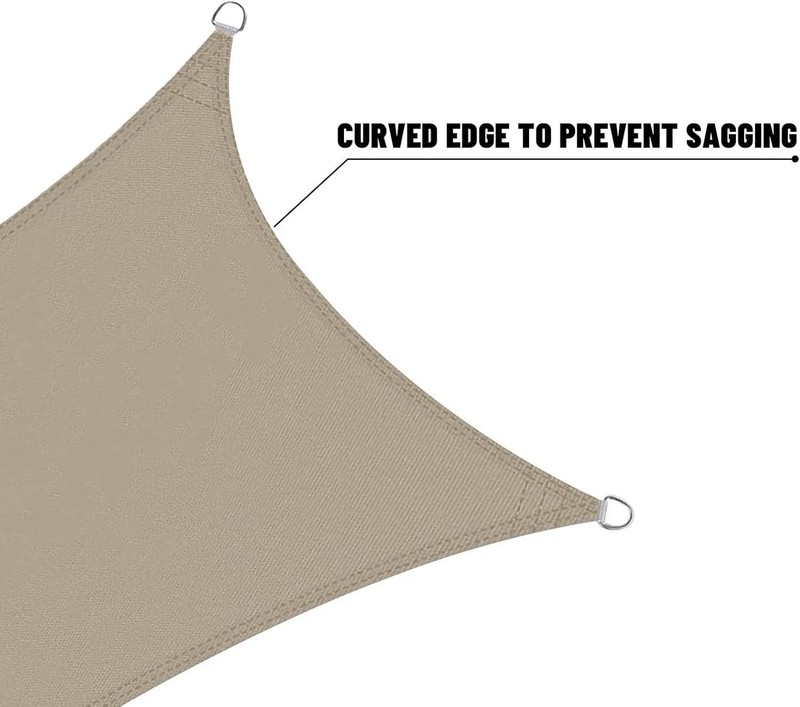 Waterproof 10' x 10' Rectangle Taupe Sun Shade Sail Cannoy UV Resistant for O... gallery