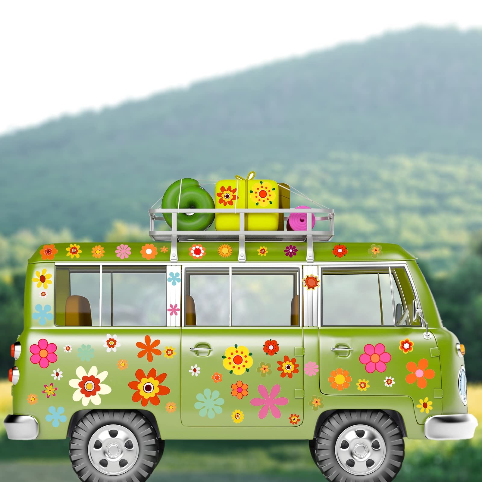 Daisy Stickers 135 Pcs Flower Car Decals 60's Hippie Stickers Daisy Vinyl Ret... gallery