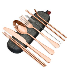 8Pcs/Set Tableware Reusable Travel Dinnerware 9 Color European,American