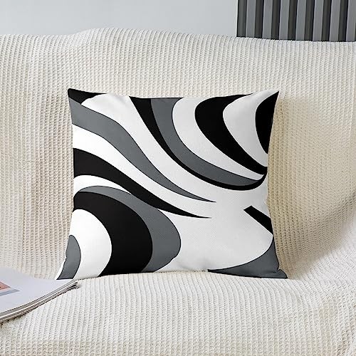 Black Grey White Geometric Reversible Throw 24" x 24" (Pack of 2) Multi 57 gallery
