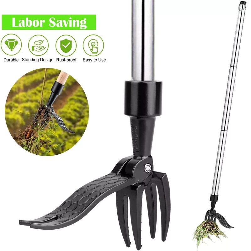 Weeder Puller Stand Up Weed Tool Handle Claw Garden Outdoor Root Remover Killer gallery
