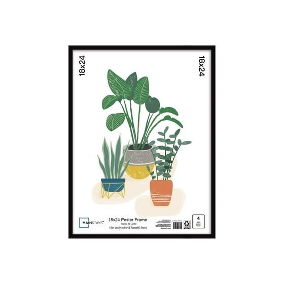 Mainstays 18x24 Basic Black Poster Frame, Wall Art Vertical Horizontal, gallery
