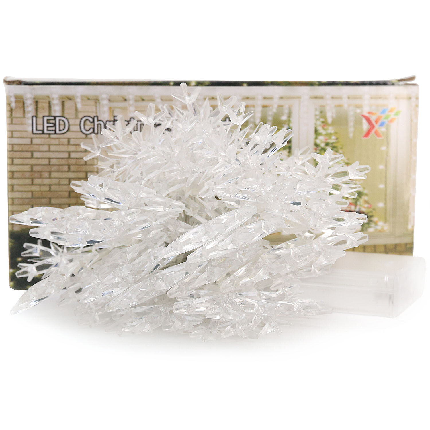 Festival Holiday Hanging Tree Lights Outdoor String Lights 40 Snow Flakes Bulbs gallery