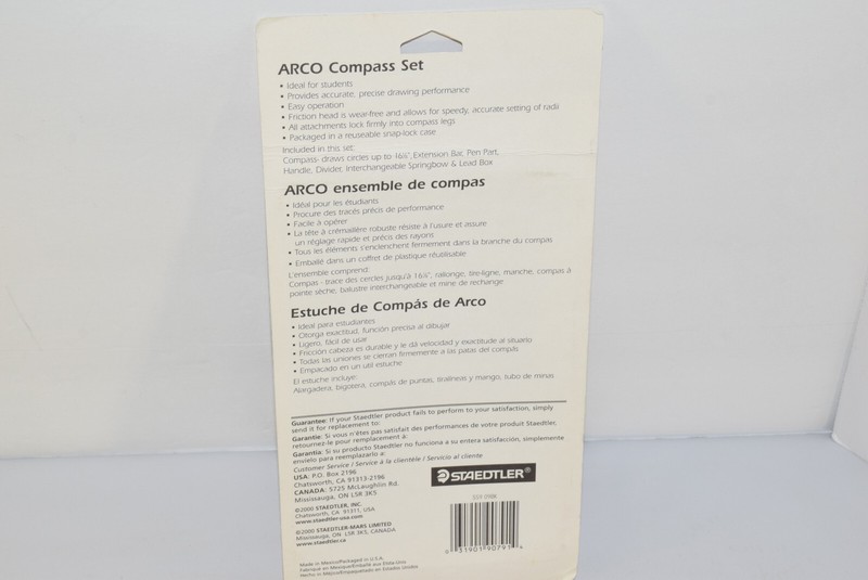 Staedtler Arco Compass Set Metal 7 Piece Kit In Case 559 09BK gallery