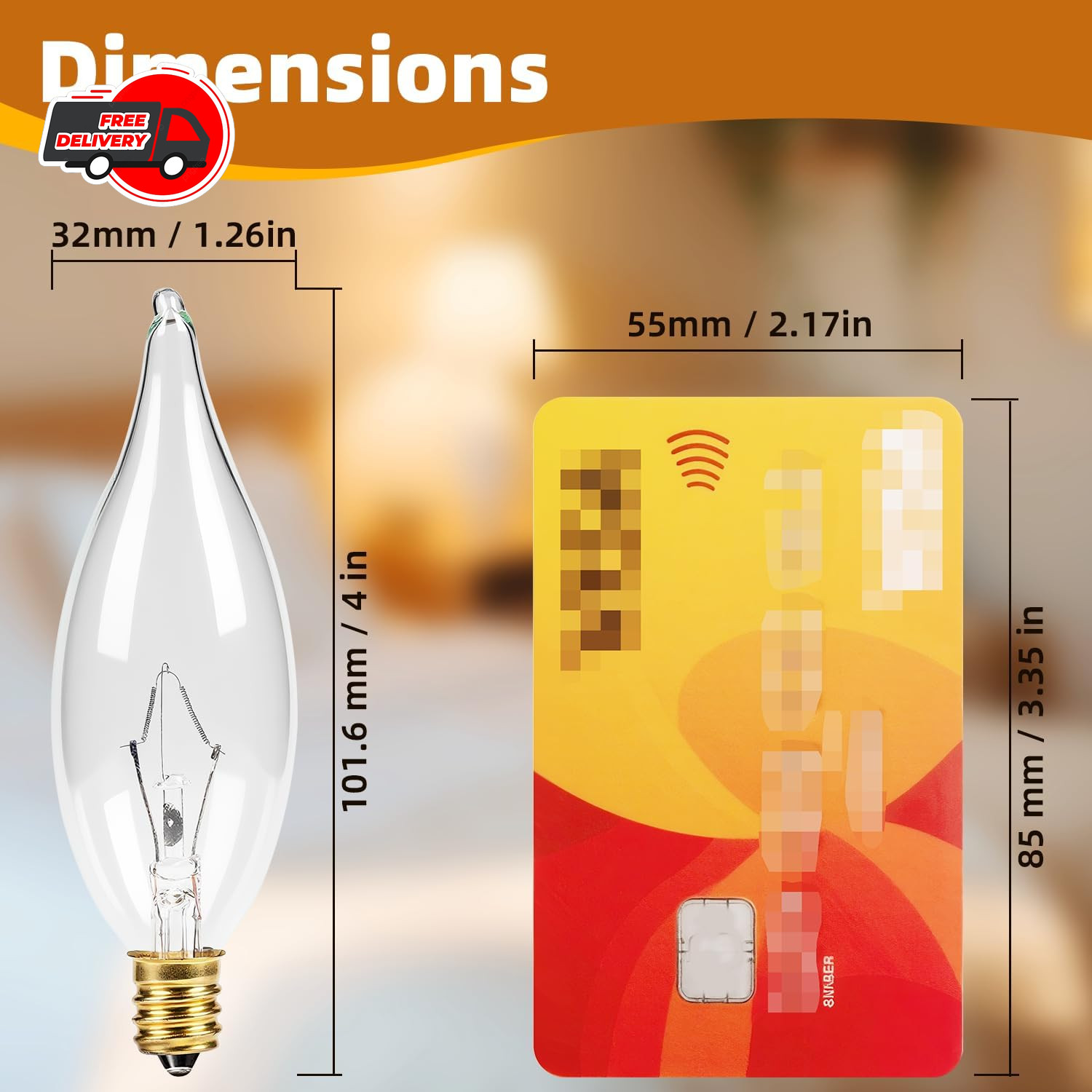 12-Pack E12 Candelabra Light Bulbs 25W, 2500K Warm White, 240 Lumen Dimmable Cha gallery