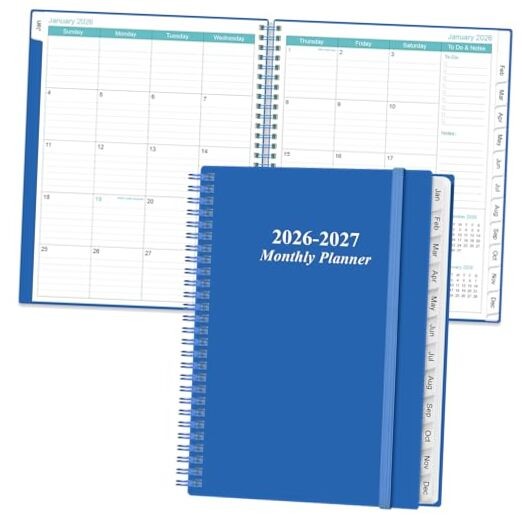 2026-2027 Monthly Planner - 18 Monthly Calendar, January 2026 - 9" x 11" Teal gallery