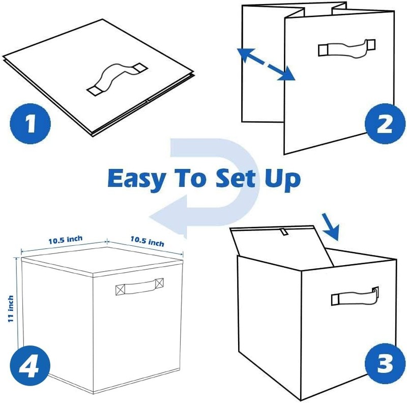 mDesign Fabric Bin for Cube Organizer - Foldable Cloth Storage Collapsible gallery