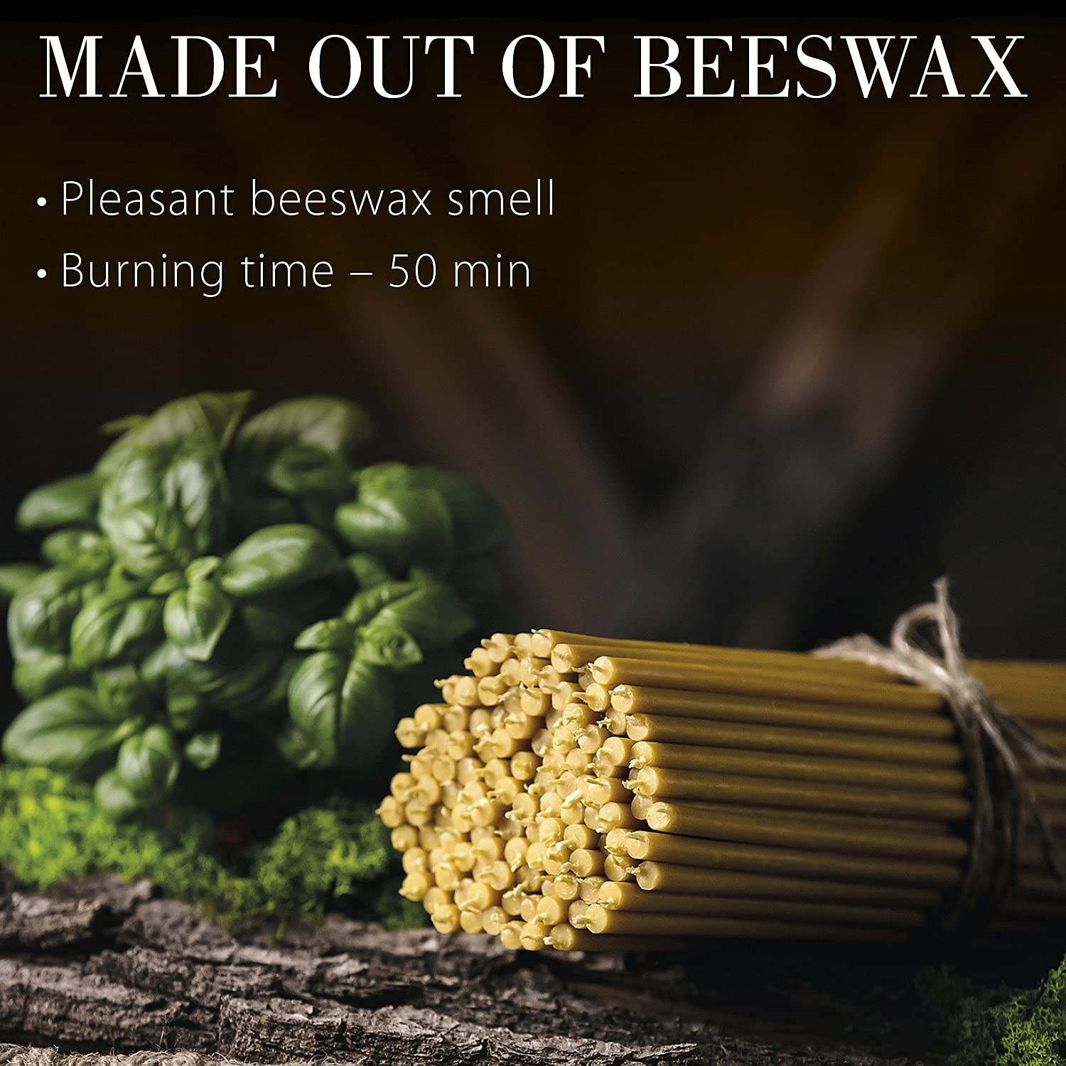 Danilovo Pure Beeswax Candles - No-Drip, Smoke-Less, Tall, Thin Taper Candles gallery