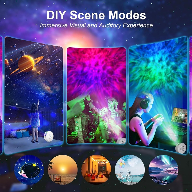 Smart Galaxy Star Projector for Bedroom - APP Voice Control Bluetooth Speaker... gallery