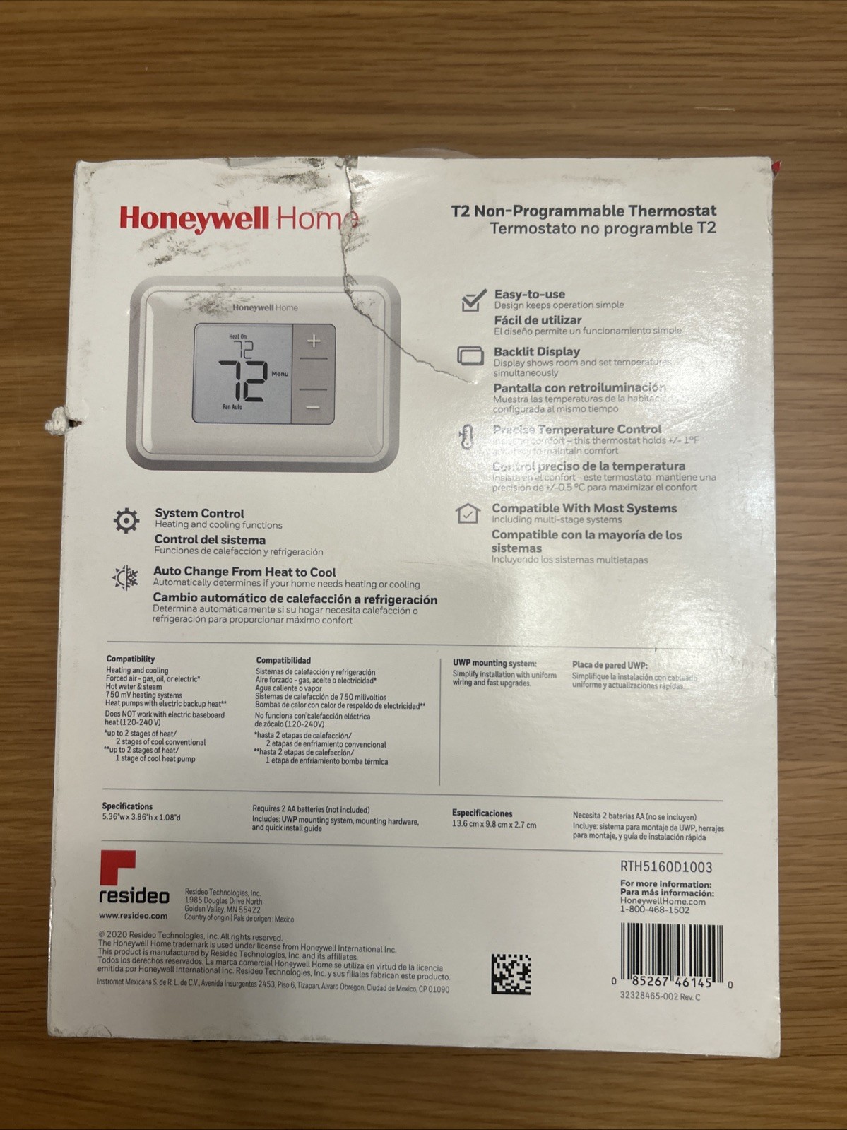 Honeywell Home RTH5160D T2 Non-Programmable Thermostat *OBC gallery