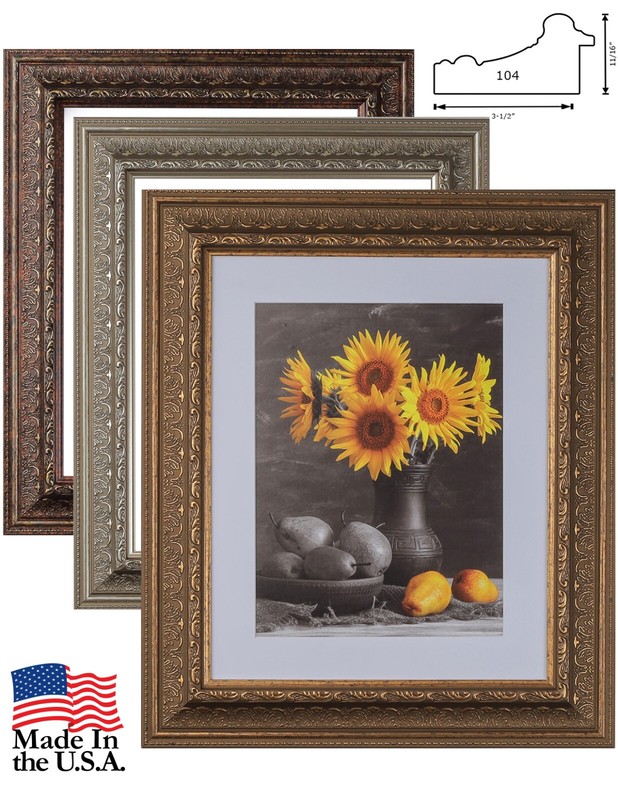3-1/2" Rustic Bronze Picture Frame 11x14 12x18 16x20 24x36 30x40 36x36+ 104-052 gallery